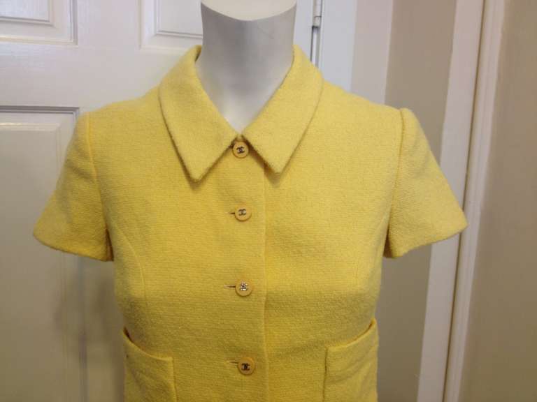Chanel Yellow Button Up Dress
