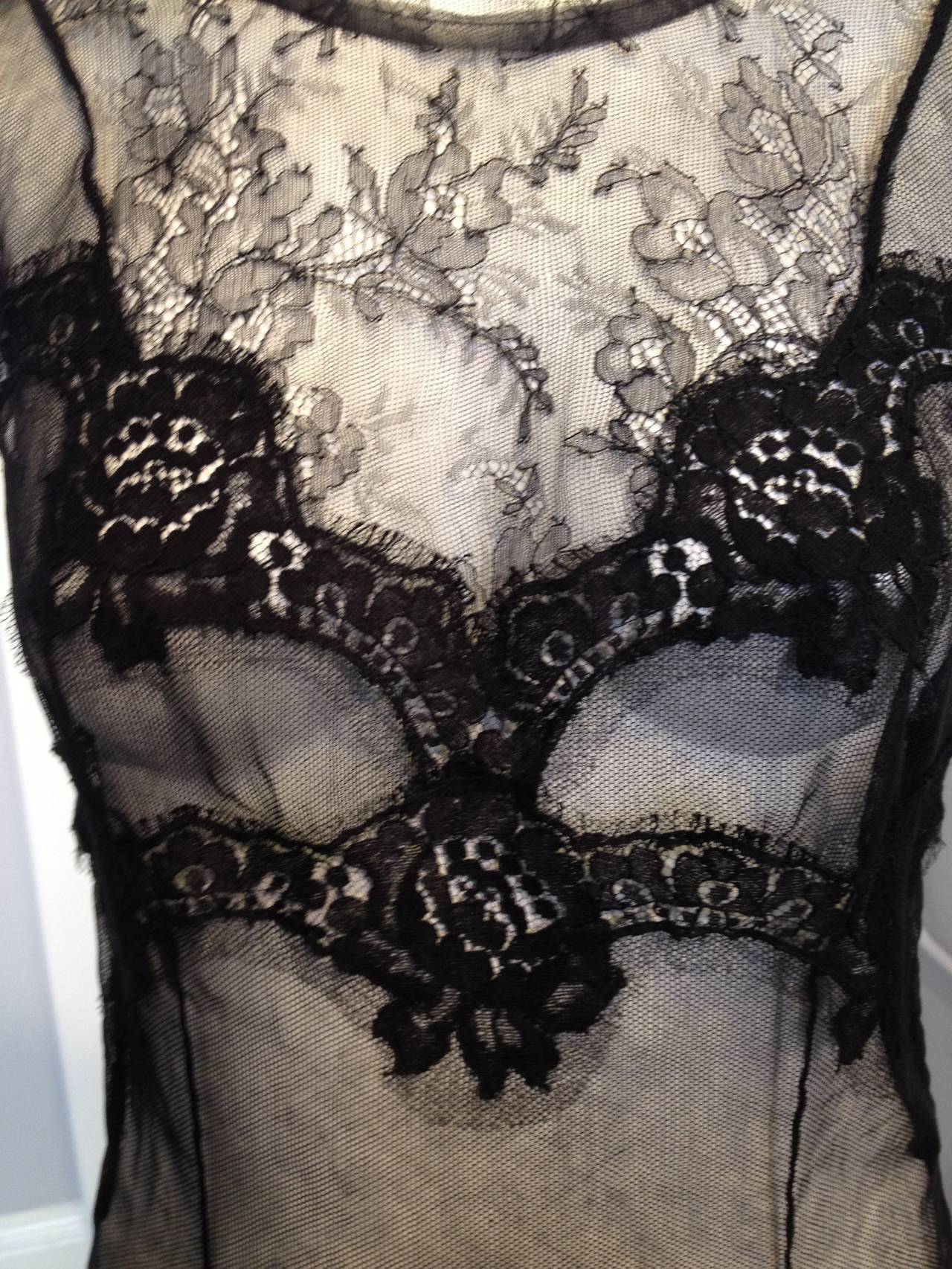 Dolce & Gabbana Black Mesh and Lace Top 2
