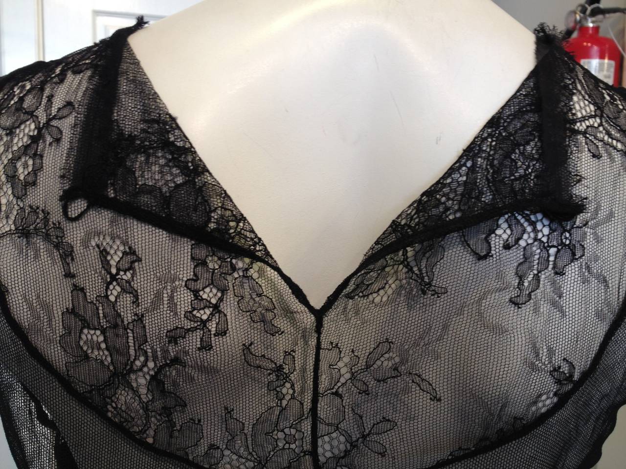 Dolce & Gabbana Black Mesh and Lace Top In Excellent Condition In San Francisco, CA