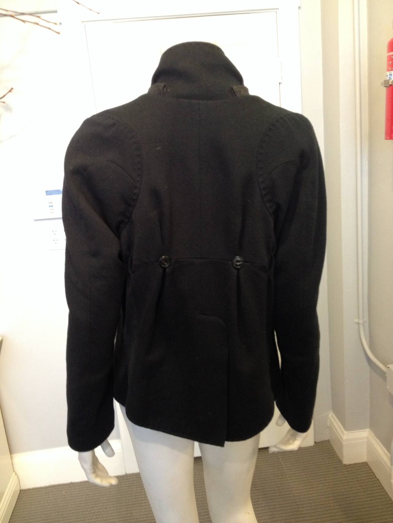 Undercover Navy Herringbone Wool Jacket In Excellent Condition In San Francisco, CA