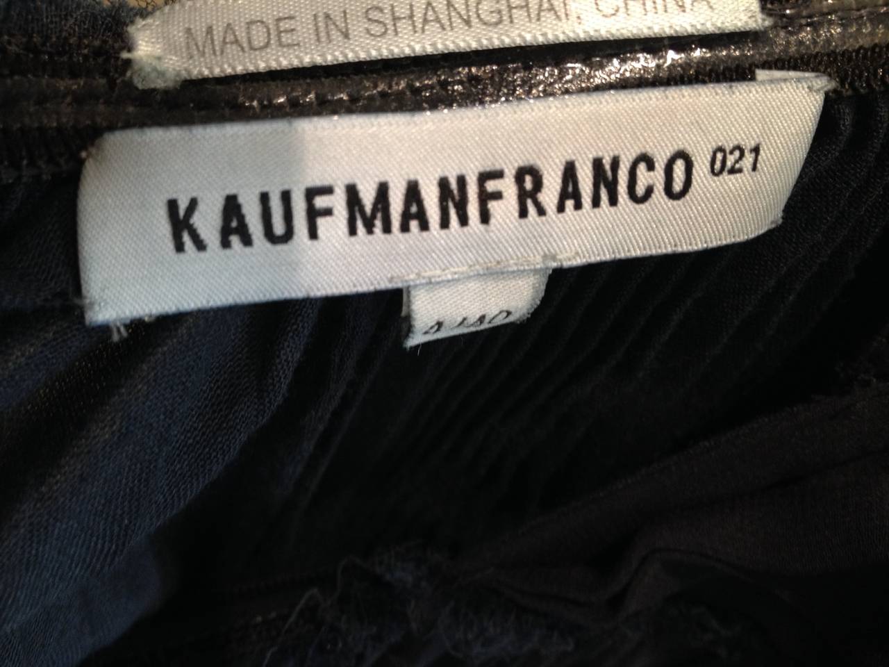 Kaufman Franco Black Pleated Dress In Excellent Condition In San Francisco, CA