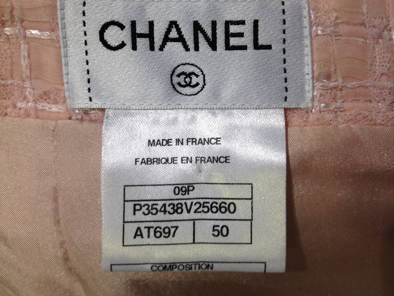 Chanel Pink Tweed Pencil Skirt In Excellent Condition In San Francisco, CA