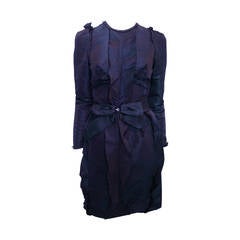 Lanvin Midnight Blue Silk Evening Coat