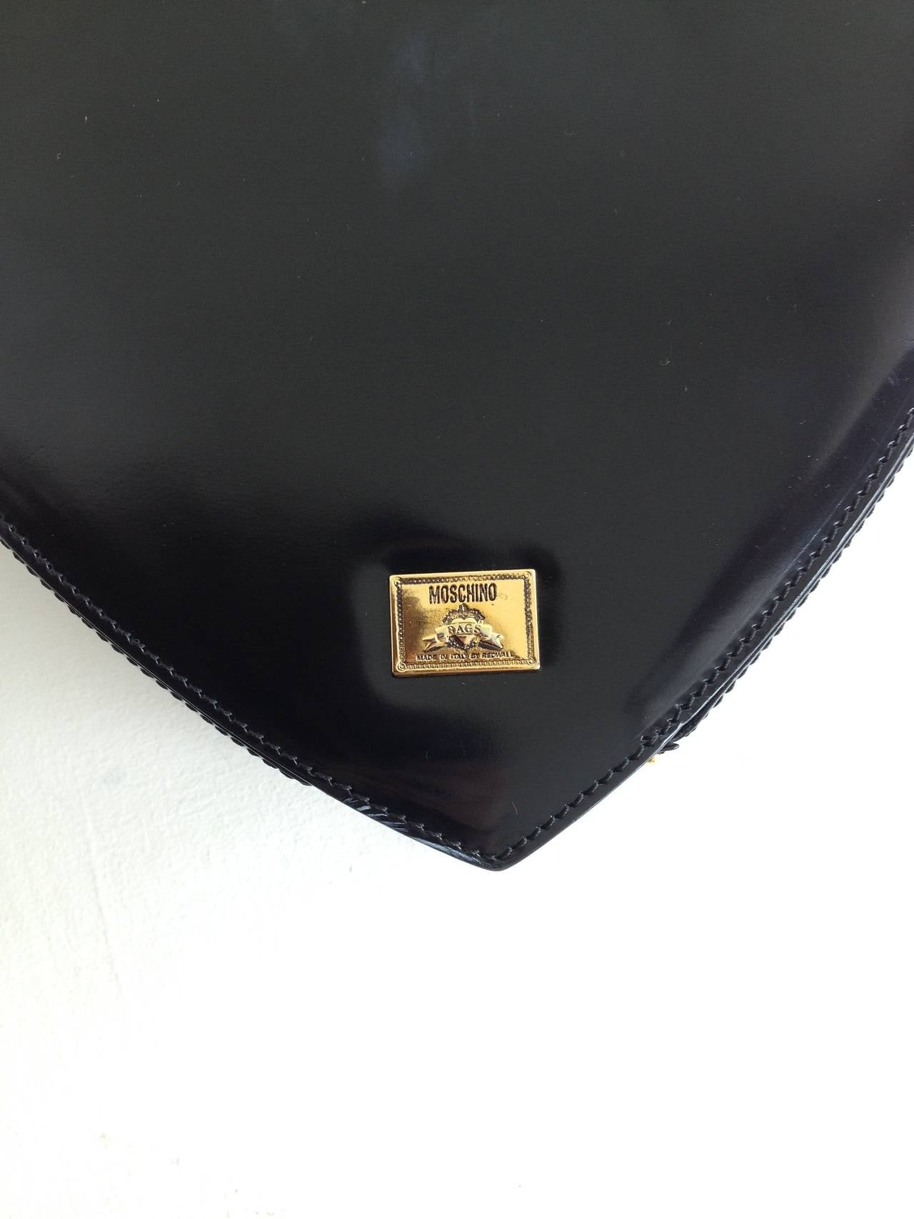 Vintage Moschino Black Leather Heart Shaped Purse at 1stdibs