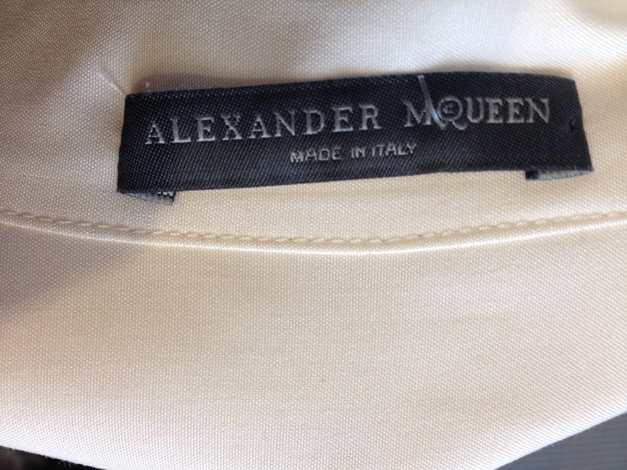 Alexander McQueen Cream Silk Ruffled Blouse 2