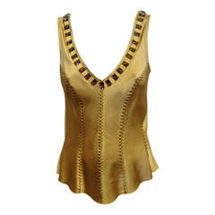 Jane Laug Gold Satin Top