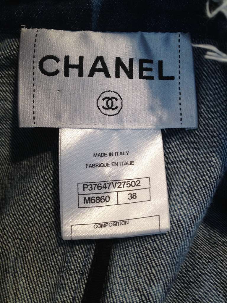Chanel Denim Tie-Dye Jacket In Excellent Condition In San Francisco, CA
