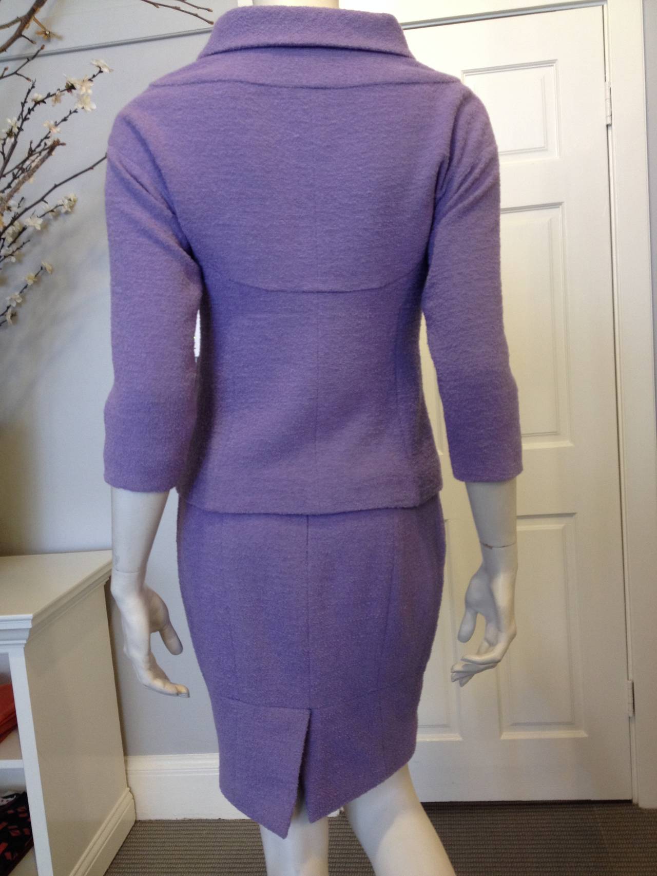 Chanel Lavender Tweed Suit with Purple Buttons 1