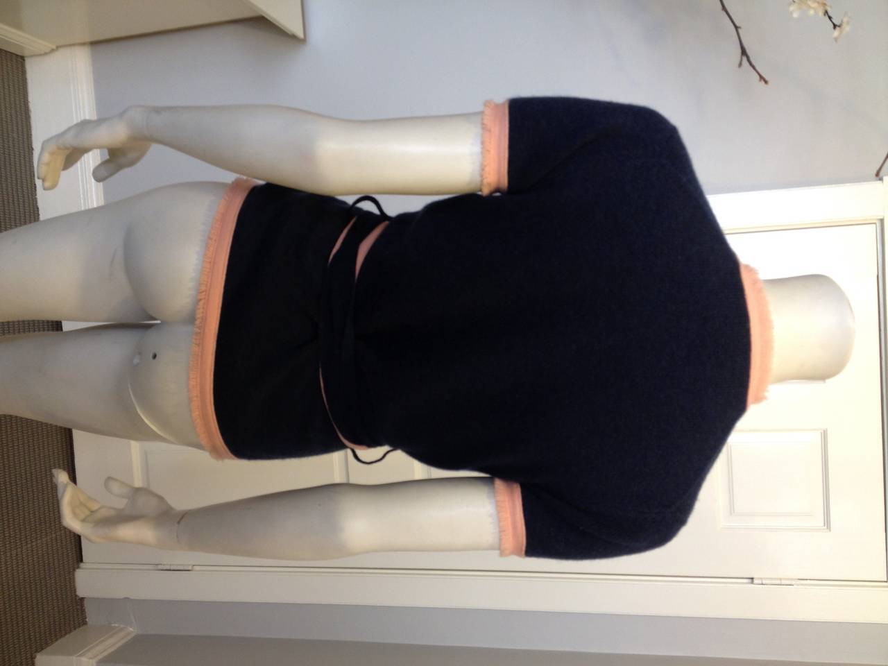 Black Chanel Navy and Pink Cardigan Jacket