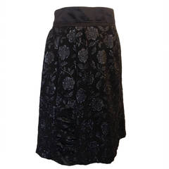 Christian Lacroix Black Floral Brocade Skirt