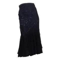 John Galliano Black Knit Mermaid Skirt