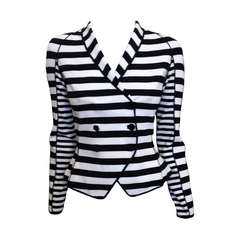 Armani Black and White Striped Jacket