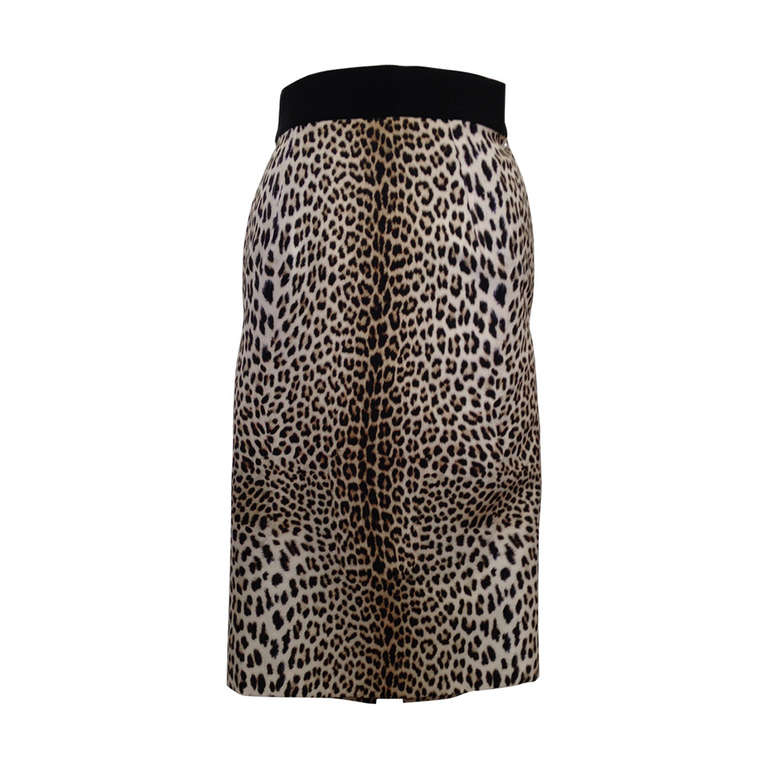 Giambattista Valli Leopard Print Pencil Skirt For Sale