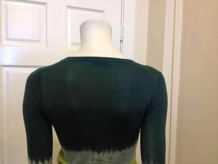 Prada Green and Blue Tie Dye Sweater In Excellent Condition In San Francisco, CA
