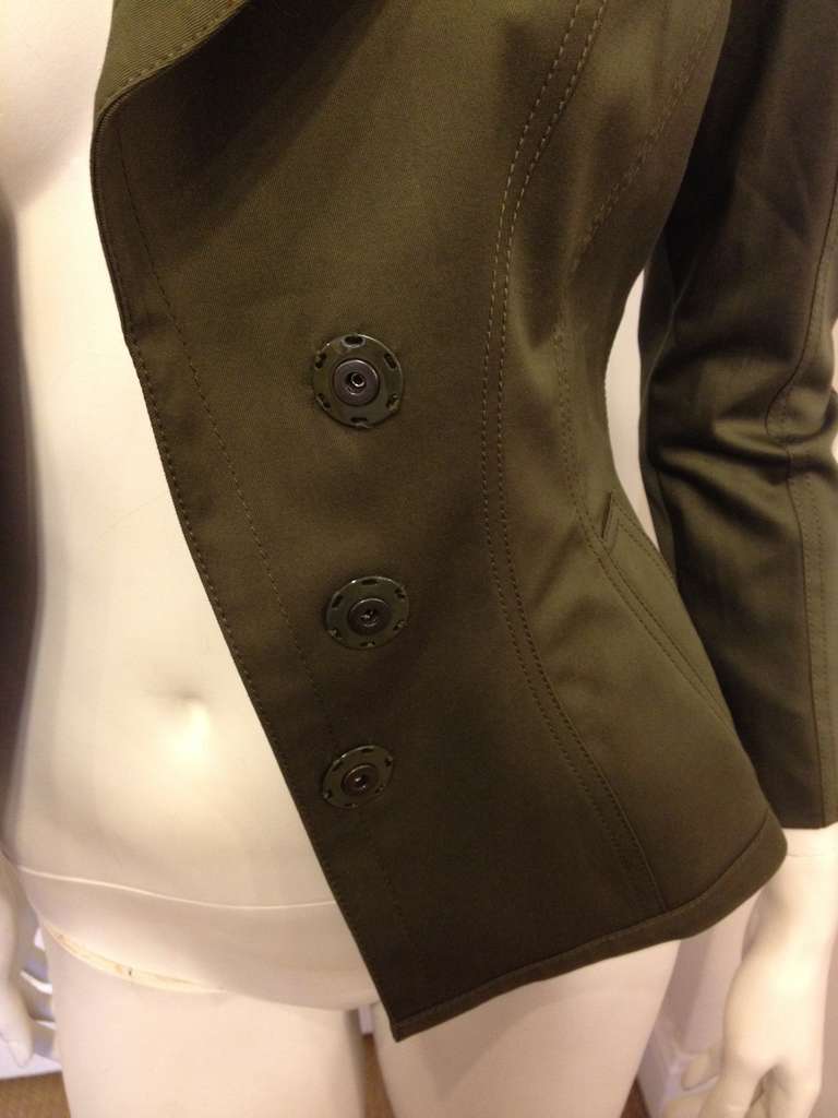 Tom Ford Olive Fitted Blazer In New Condition For Sale In San Francisco, CA