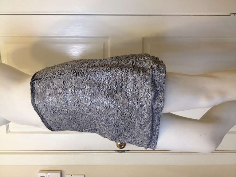 Rochas Black and White Sequin Miniskirt In Excellent Condition In San Francisco, CA