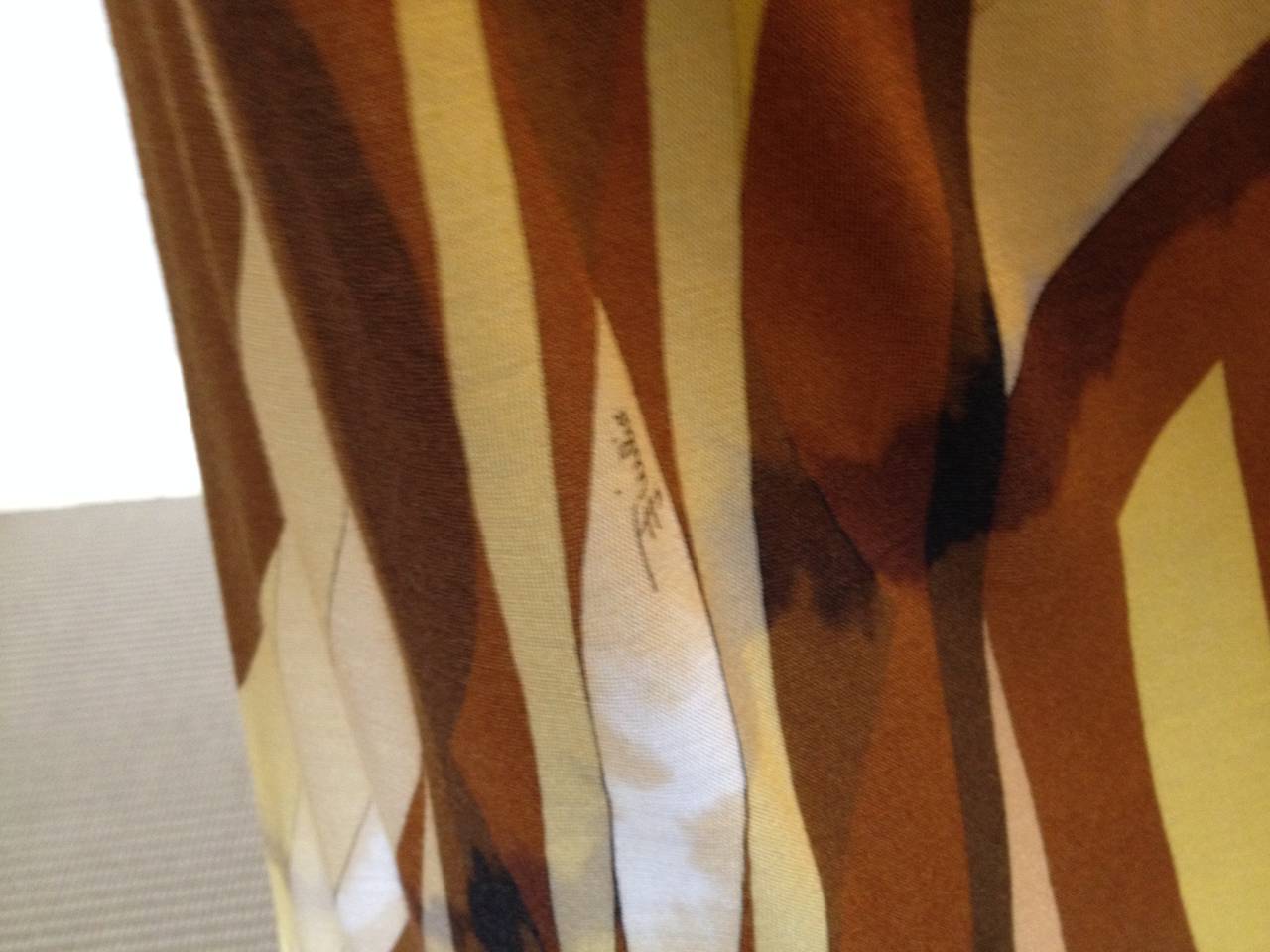 Emilio Pucci Brown and Yellow Printed Maxi Dress 2