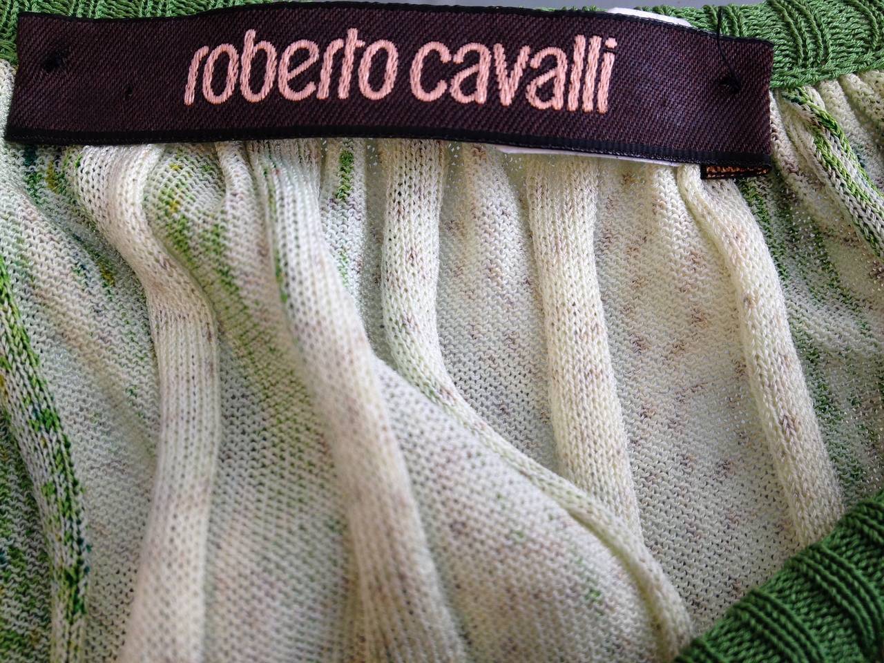 Women's Roberto Cavalli Green Knit Batwing Top