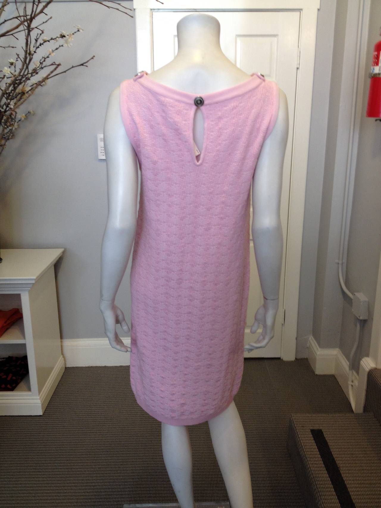 Chanel Pink Knit Sleeveless Dress For Sale at 1stDibs
