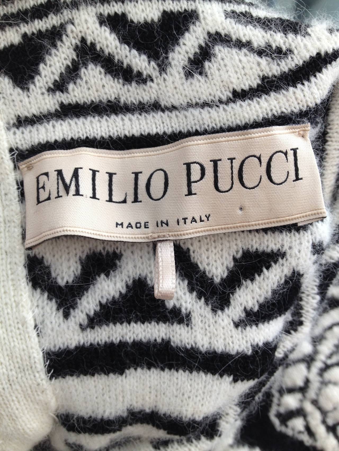 Emilio Pucci Black and White Jacquard Dress In Excellent Condition In San Francisco, CA