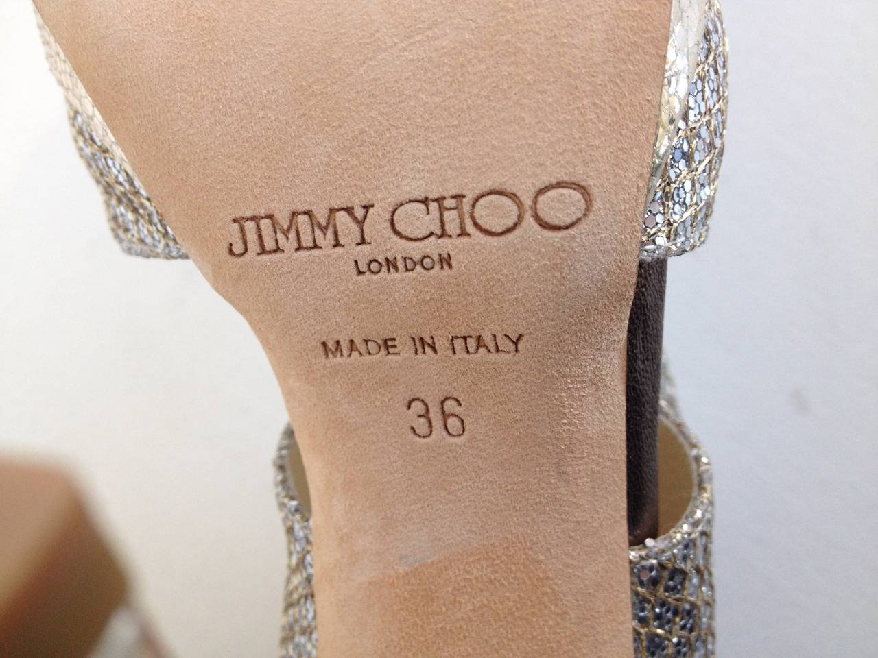 Women's Jimmy Choo Silver and Gold Sparkly Heels