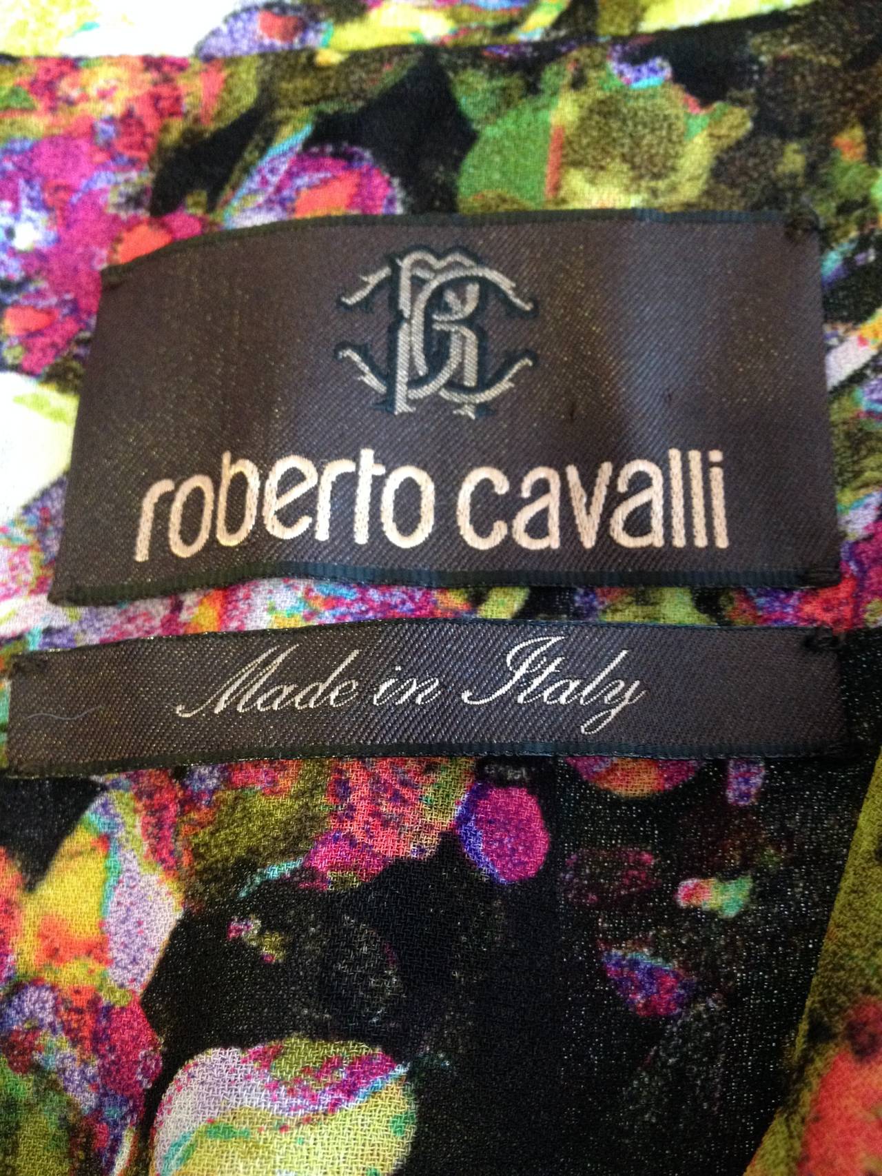 Women's Roberto Cavalli Purple and Yellow Floral Jacket