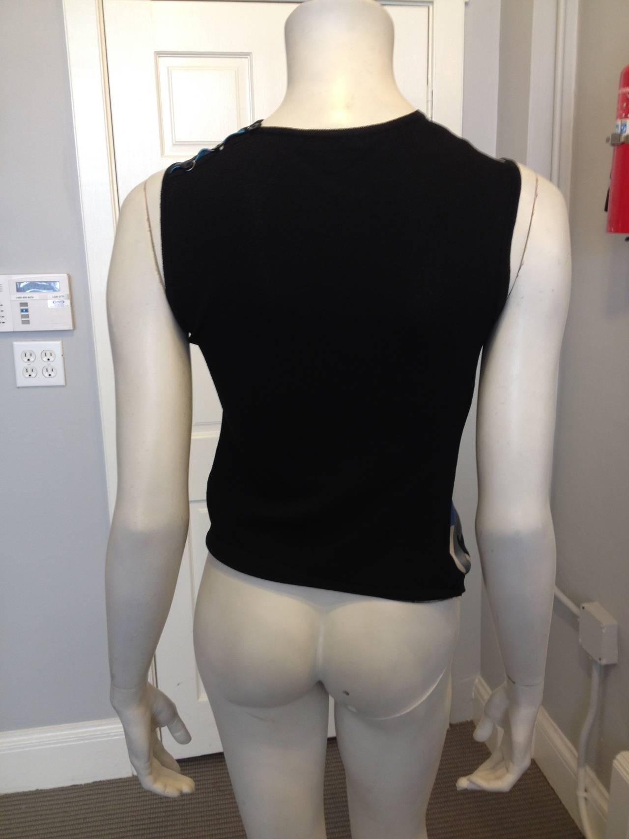 Emilio Pucci Blue and Black Tank In Excellent Condition In San Francisco, CA