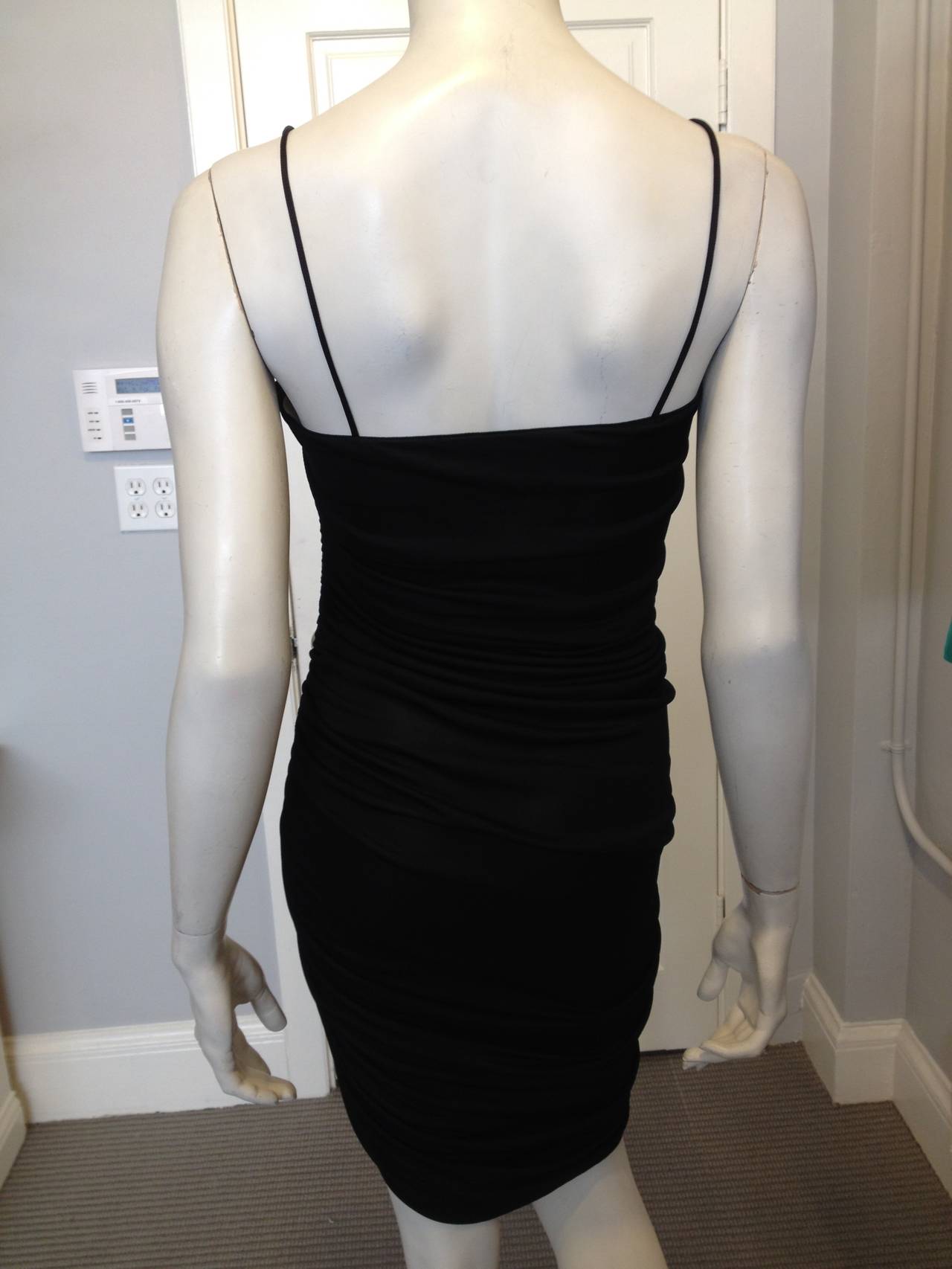 Sophia Kokosalaki Black Ruched Dress In Excellent Condition In San Francisco, CA