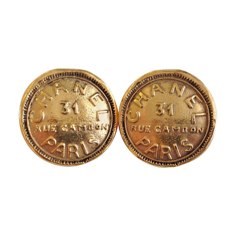 Chanel Gold-tone 31 Rue Cambon Clip-on Earrings