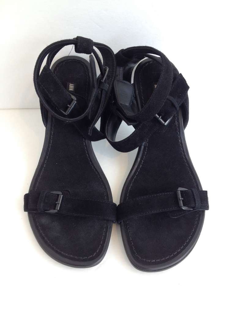 Ann Demeulemeester Black Suede Sandal