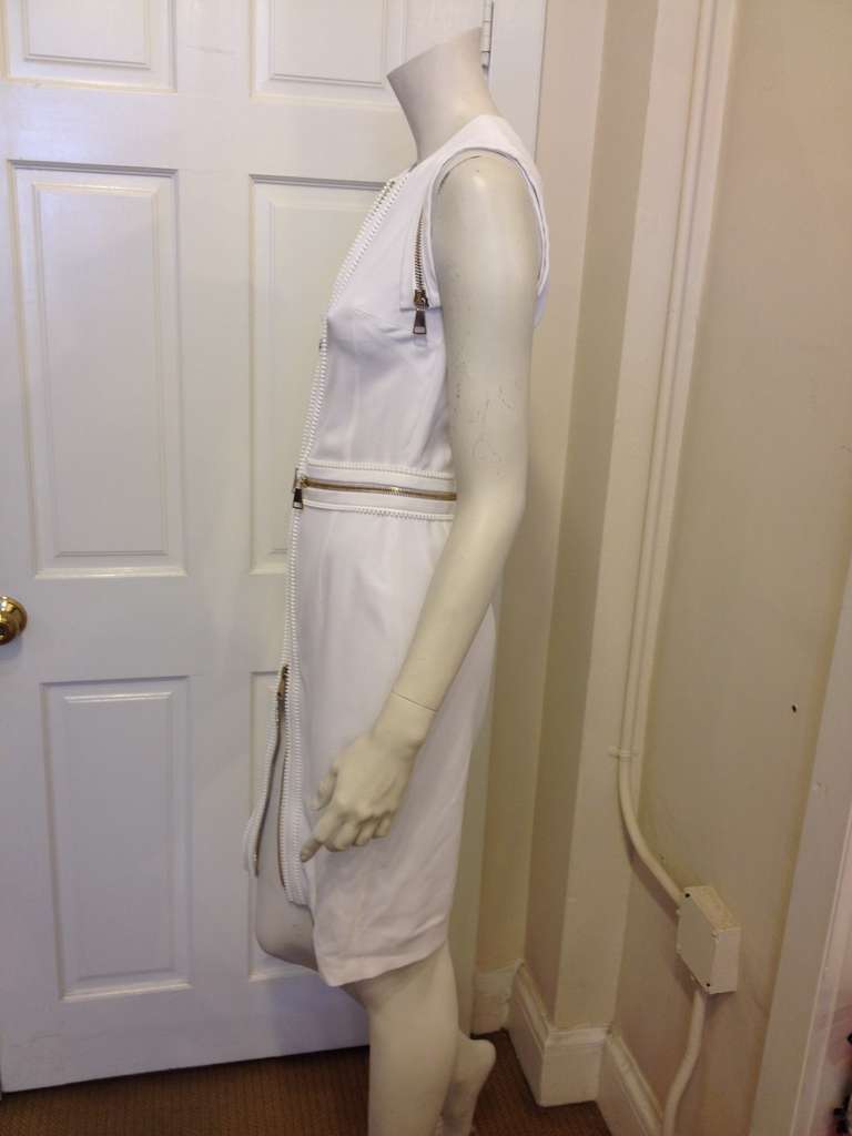 Givenchy White Dress with Zippers In Excellent Condition In San Francisco, CA