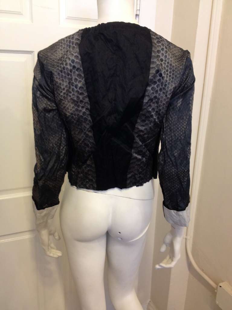 Women's Prada Black and Charcoal Reptile Print Jacket