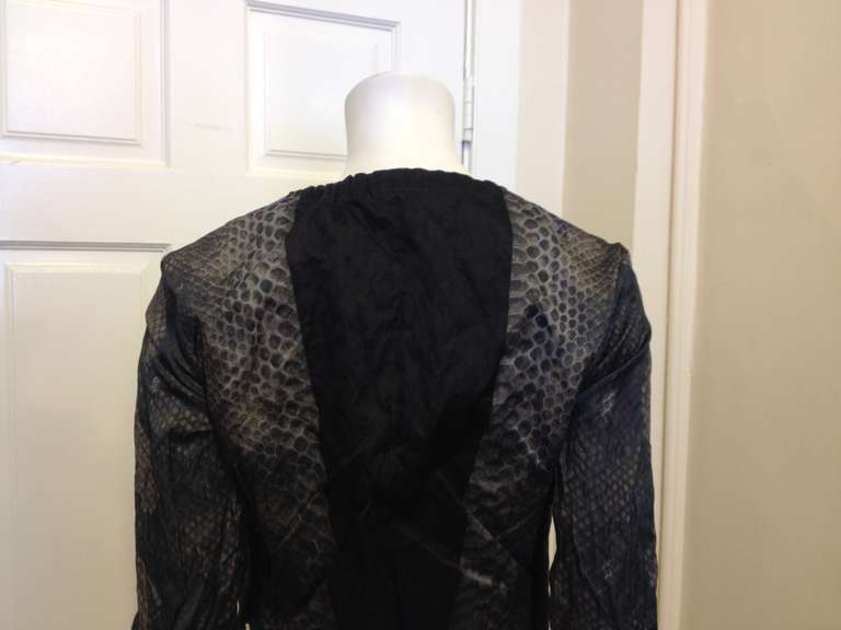 Prada Black and Charcoal Reptile Print Jacket 1