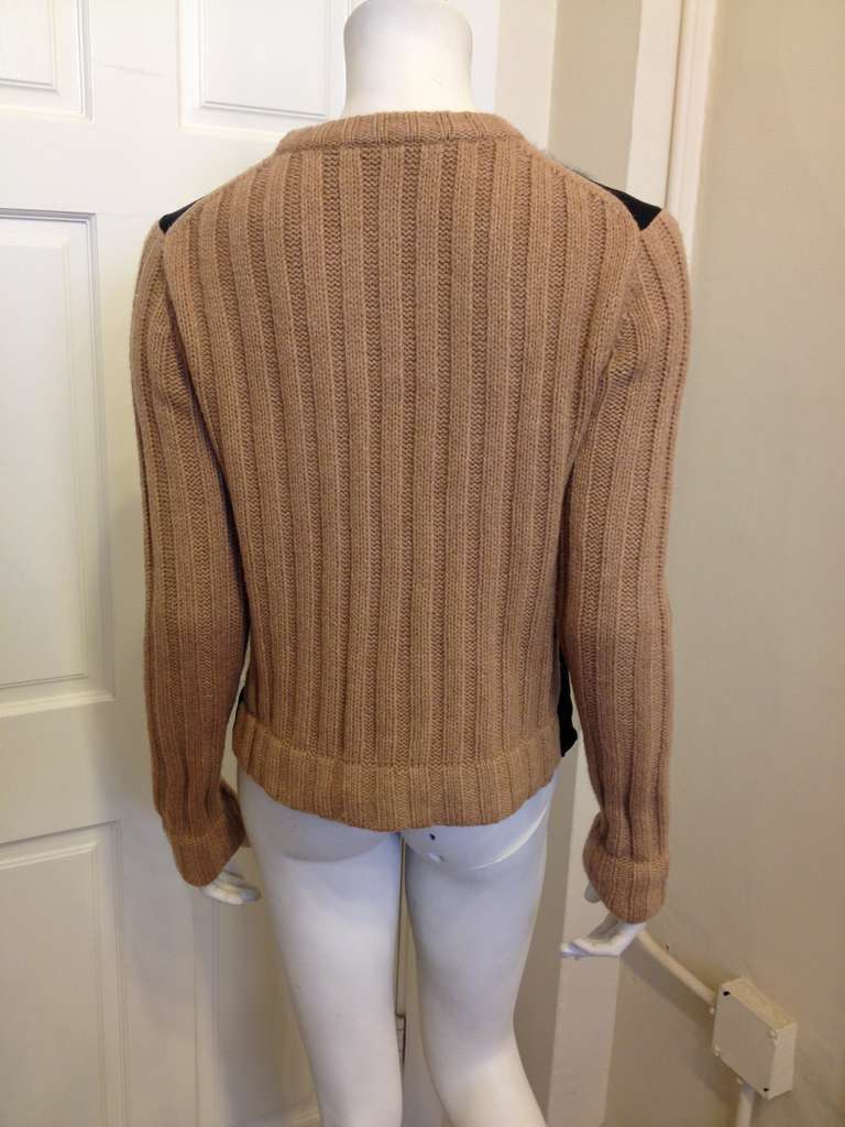 Women's Reed Krakoff Grey, Camel, and Black Sweater