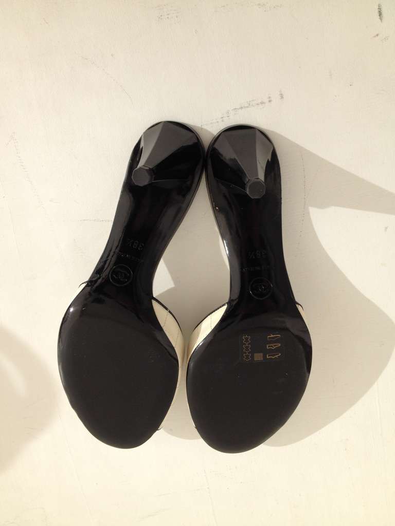 Chanel White Camelia Slides at 1stdibs