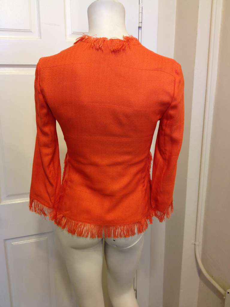 Dolce & Gabbana Orange Fringe Jacket In New Condition In San Francisco, CA