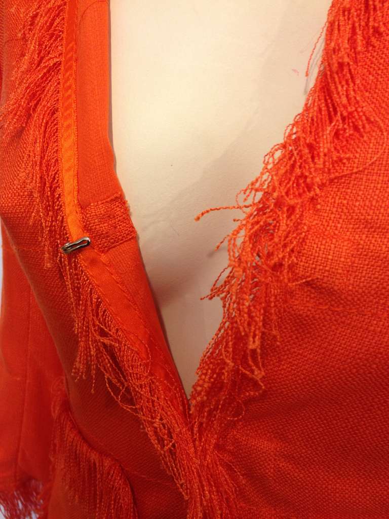 Dolce & Gabbana Orange Fringe Jacket 1