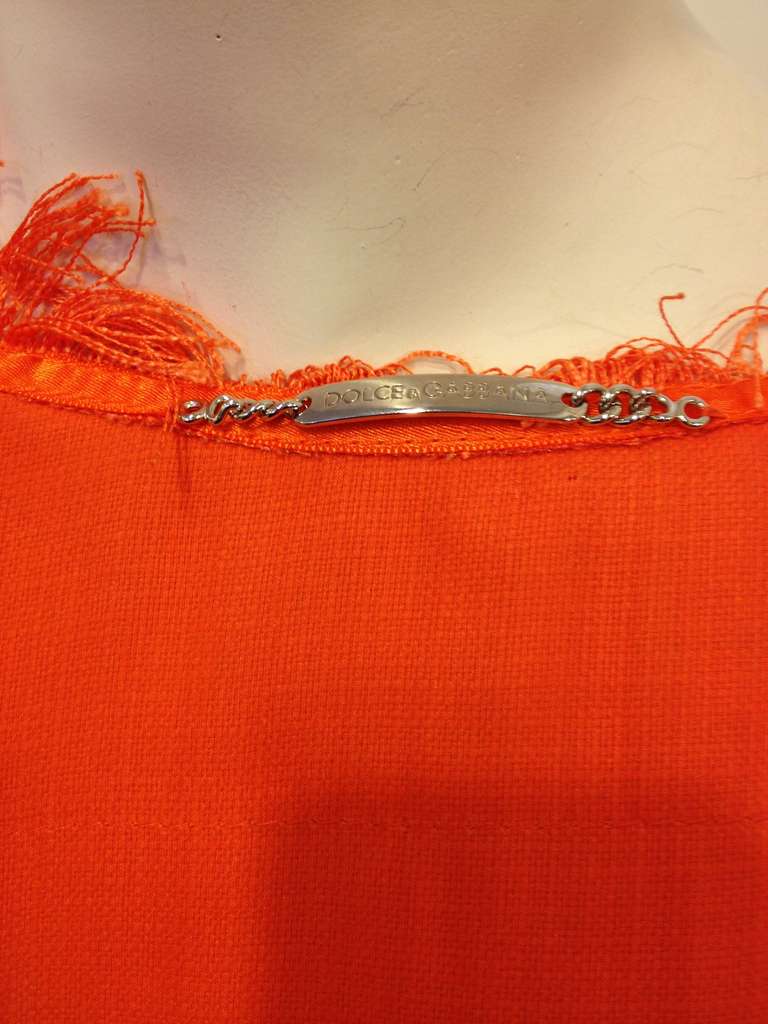 Dolce & Gabbana Orange Fringe Jacket 2
