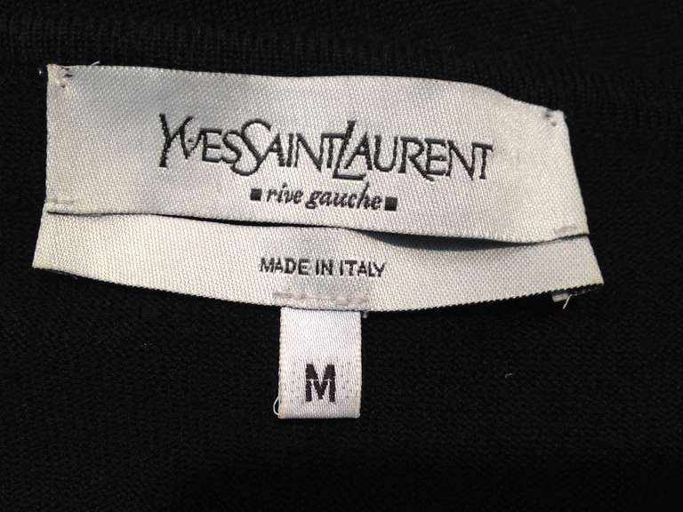 Yves Saint Laurent Black Sweater with White Sleeves For Sale 2
