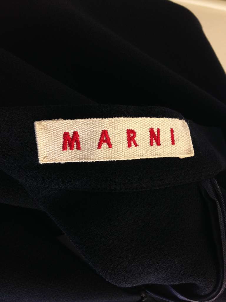 Marni Navy Skirt with Bow 1