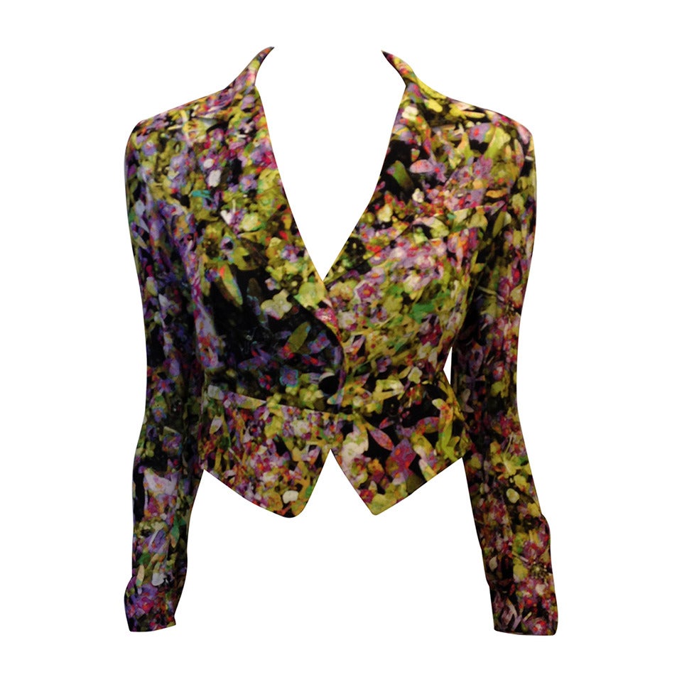 Roberto Cavalli Purple and Yellow Floral Jacket