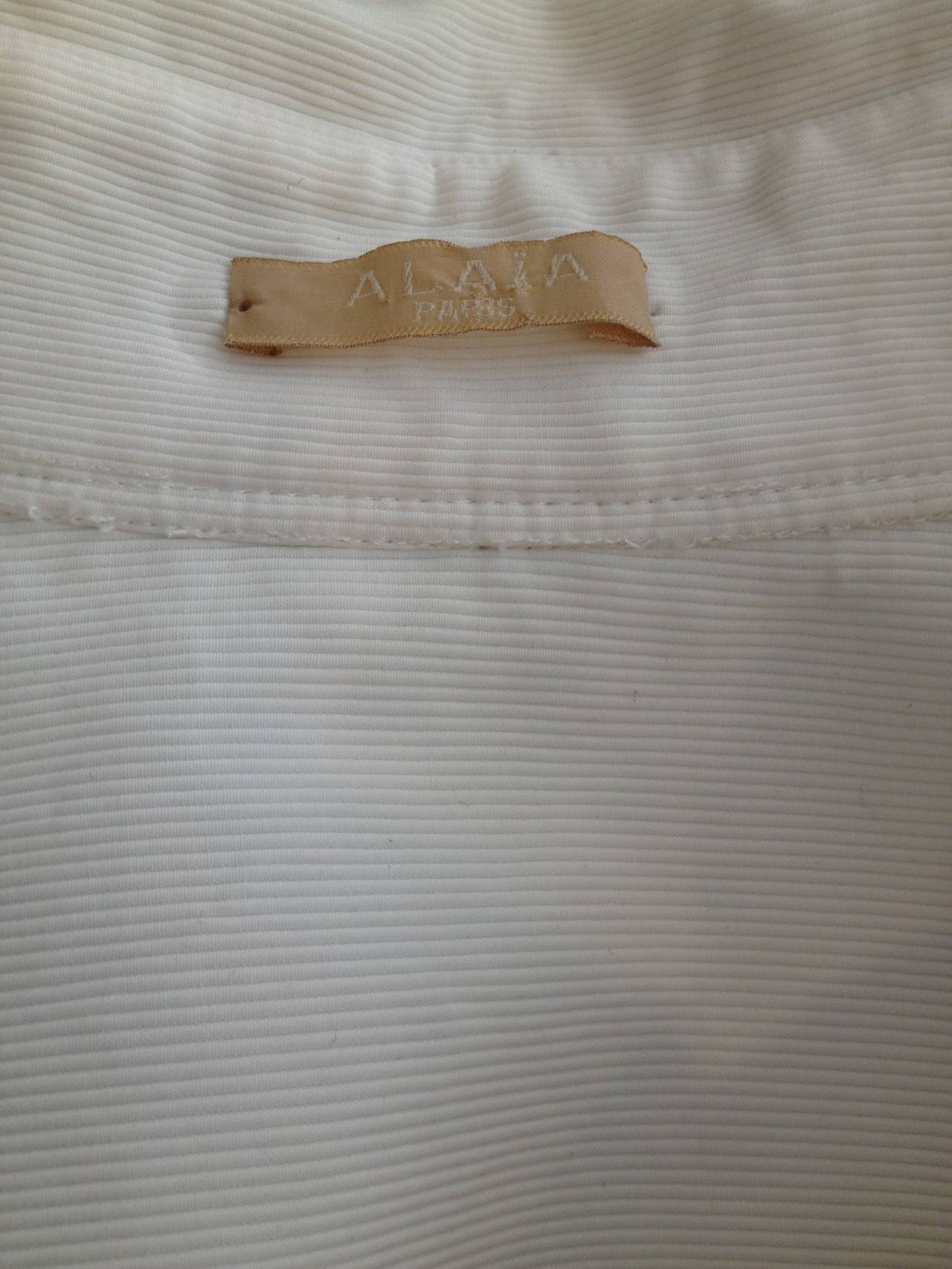 Alaia White Button Down Shirt Dress In Excellent Condition In San Francisco, CA