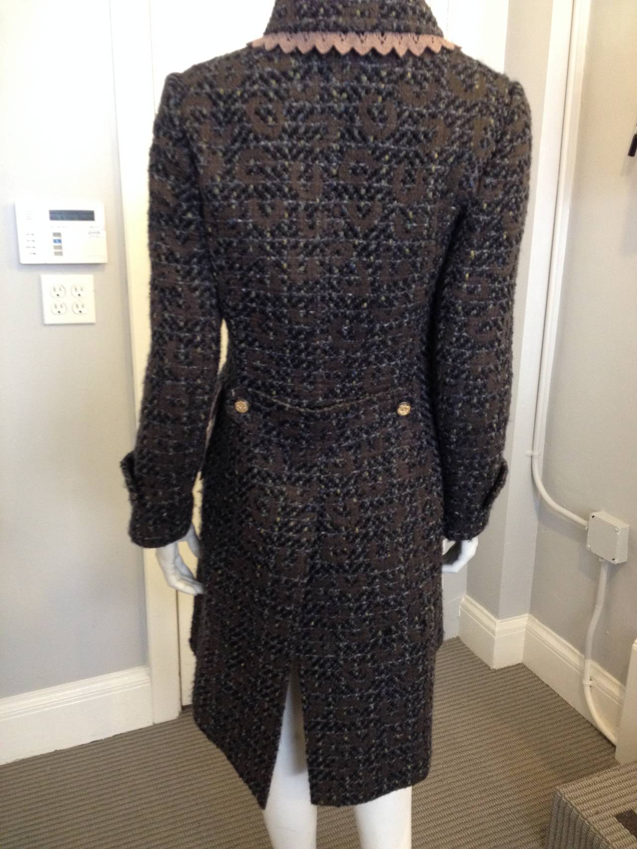 Dolce & Gabbana Olive and Brown Tweed Coat 1