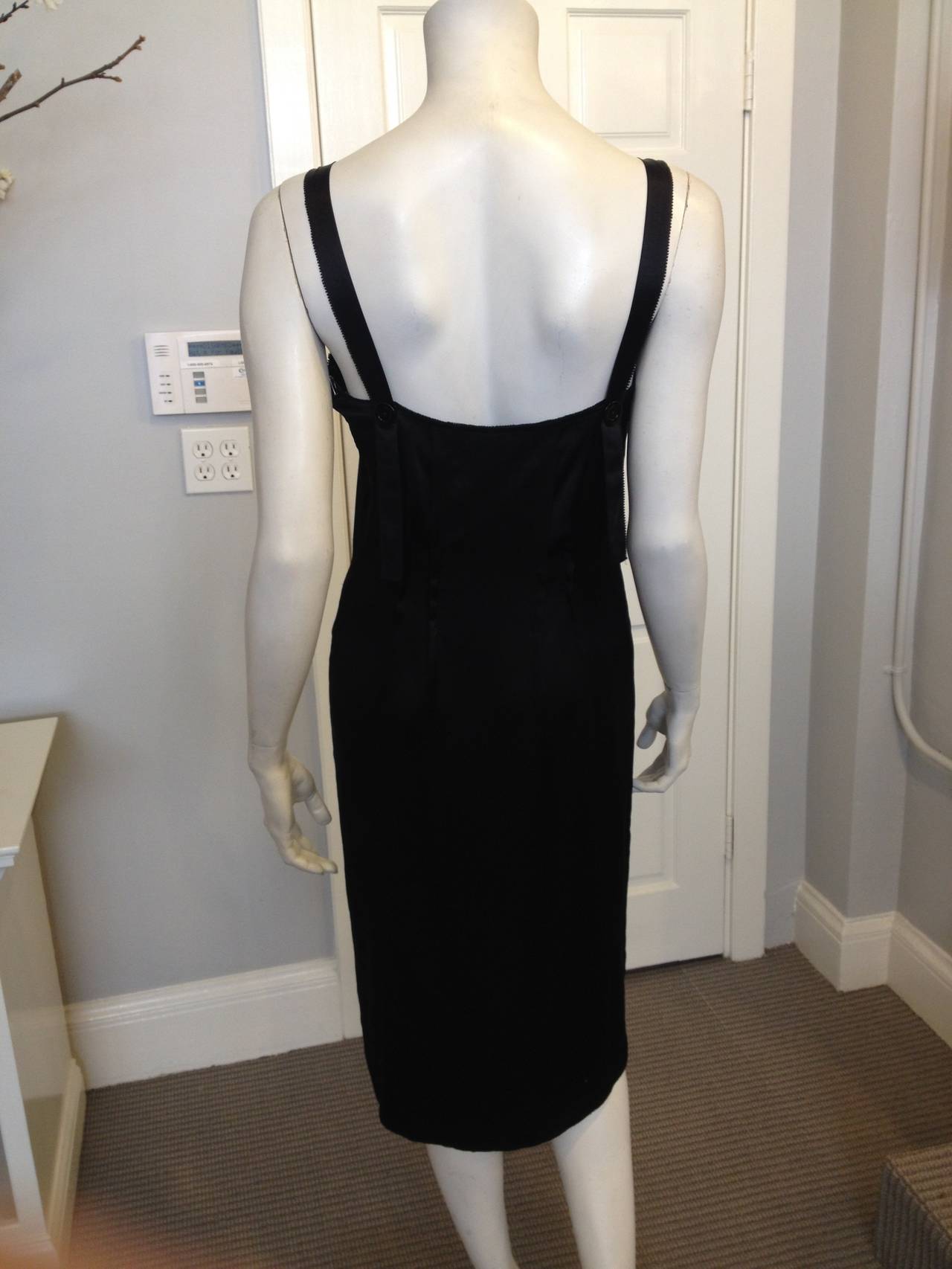 Vera Wang Black and Ivory Dress In Excellent Condition In San Francisco, CA