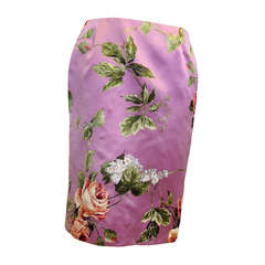 Dolce & Gabbana Lavender Skirt with Flowers