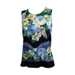 Dolce & Gabbana Blue and Yellow Floral Tank