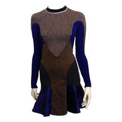 Stella McCartney Brown and Blue Neoprene Dress