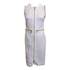 Givenchy White Dress with Zippers