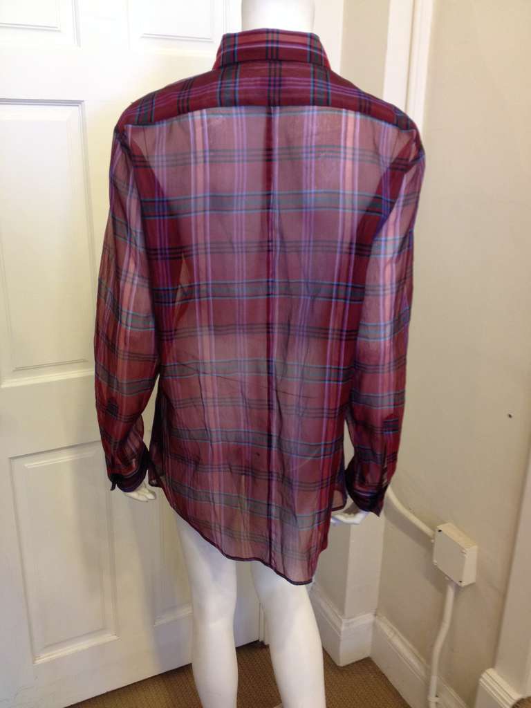 sheer flannel shirt