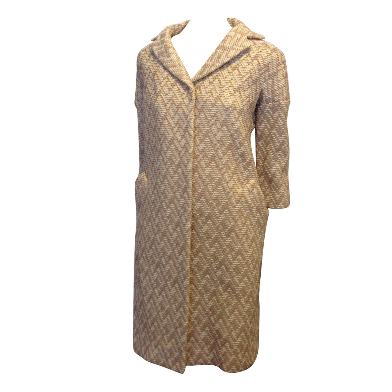 Marni Champagne Wool Dress Coat